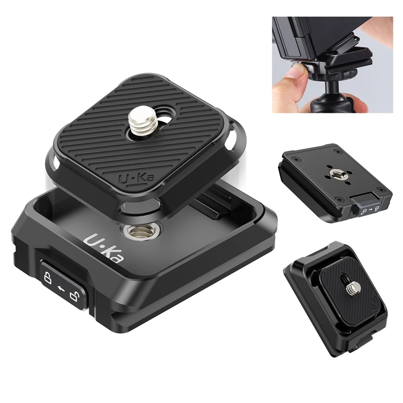 Ulanzi UKA01 Uka Kit de placa y base de liberación rápida Carga de 20 kg para accesorios de cámara fotográfica compatibles con placas Uka F38