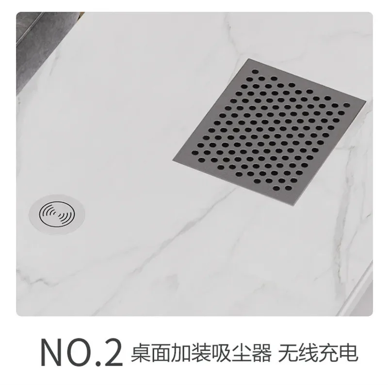 Description Picture 6 of itemLight Luxury Nail Table Manicure Salon Furniture For Beauty Salon Professional Manicure Table Double Layer Upscale Nail Tables