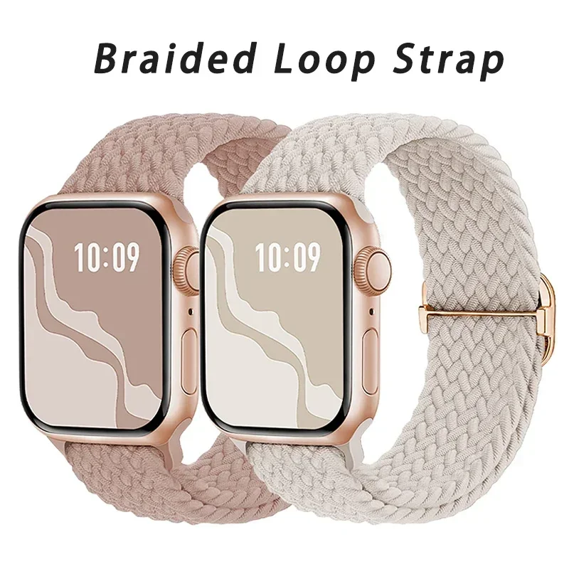 애플 워치용 편조 루프 스트랩, 울트라 밴드, 49mm, 44mm, 40mm, 45mm, 41mm, 42mm, 38mm, 탄성 솔로 팔찌, iWatch 시리즈 8, 7, 6, se 3