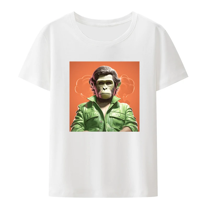 

Ape in Green Fashion Clothes Cotton T-shirts Kpop Pattern Top Y2k T-shirt Men's Breathable Valorant Camisetas Miles Morales Tech