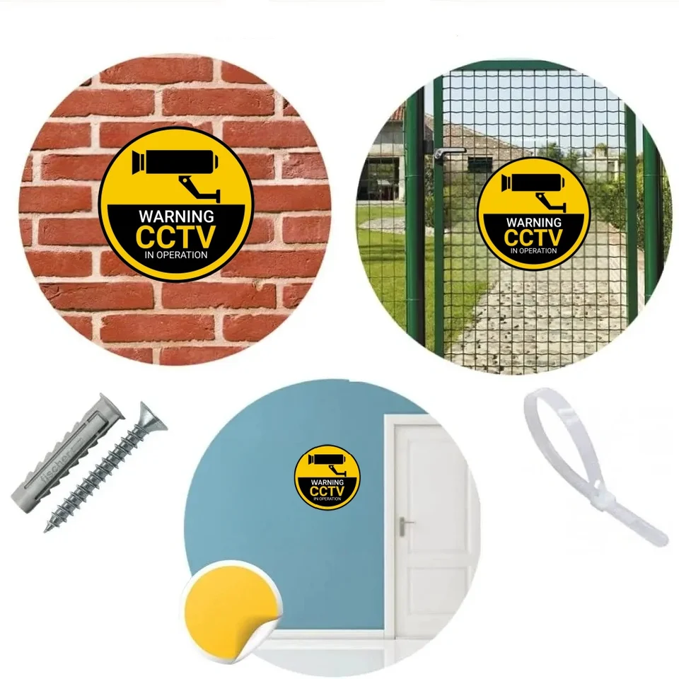 Caution cctv in operation warning sign – Royalty-Free Vector