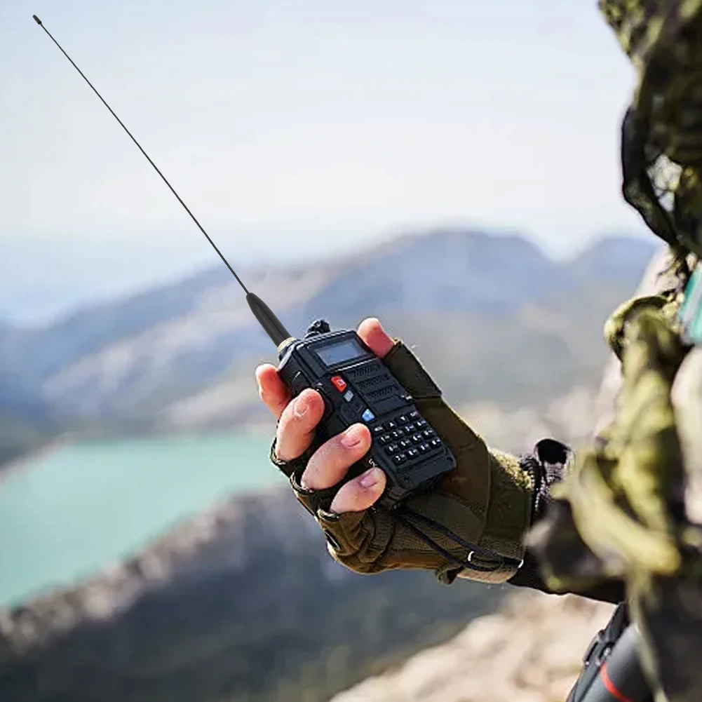 RH771S 144/430MHz 듀얼 밴드 UHF VHF 티타늄 합금 휘프 2.15/3.4dB 고이득 휴대용 무전기 안테나 SMA-여성형