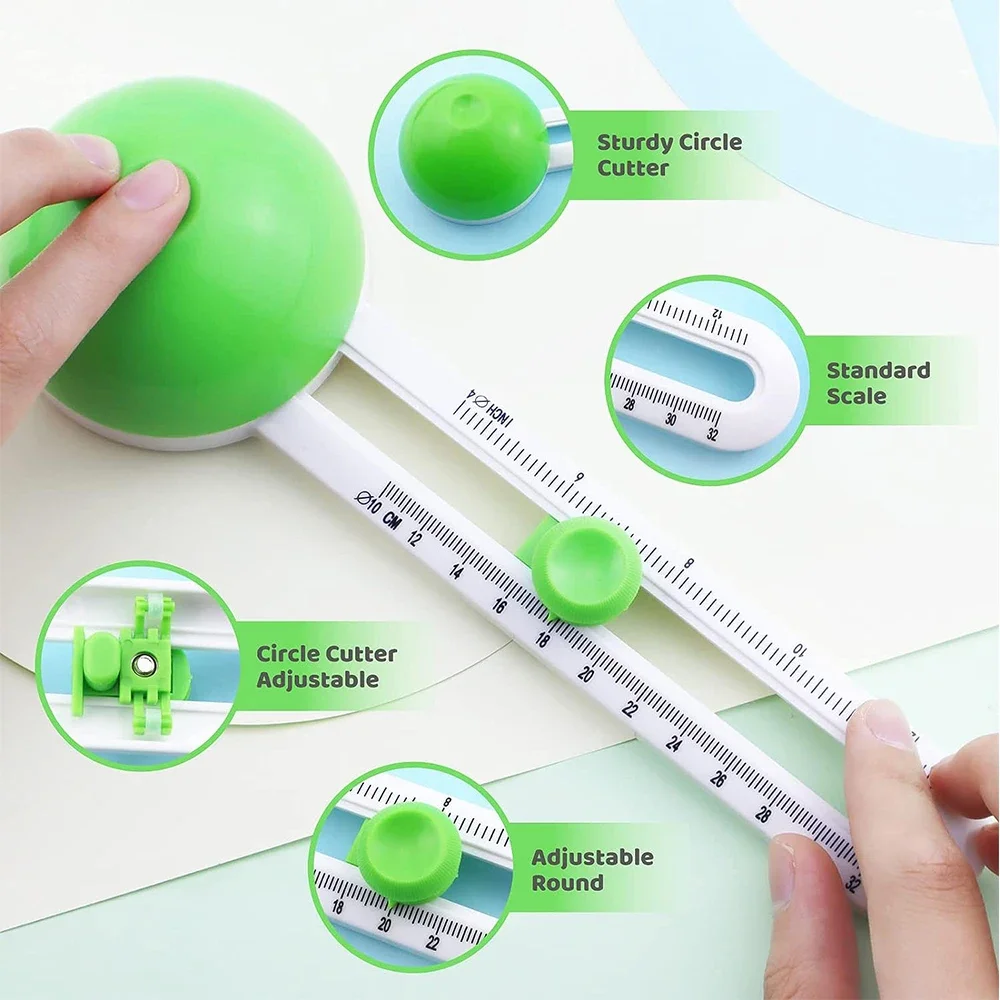 Round Cutting Knife Patchwork Compass Circle Cutter Scrapbooking Cutters Circular Paper Scrapbooking Cards Cutters