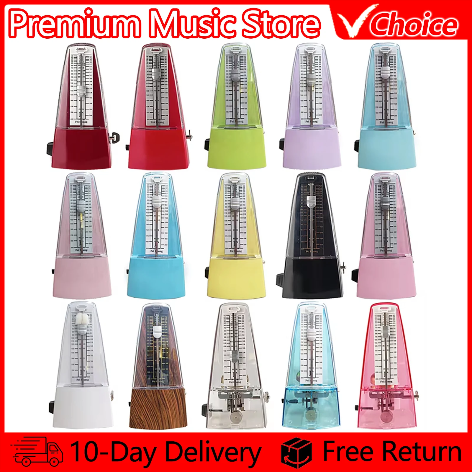 High-Precision Mechanical Metronome for Musical Instruments - Perfect for Rhythm Practice