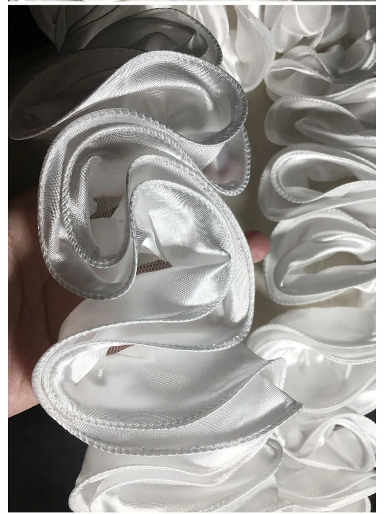 Description Picture 5 of itemMesh Fabric Satin Lace Texture Designer Clothing Accessories Wholesale Cloth Apparel Diy Sewing Polyester Material