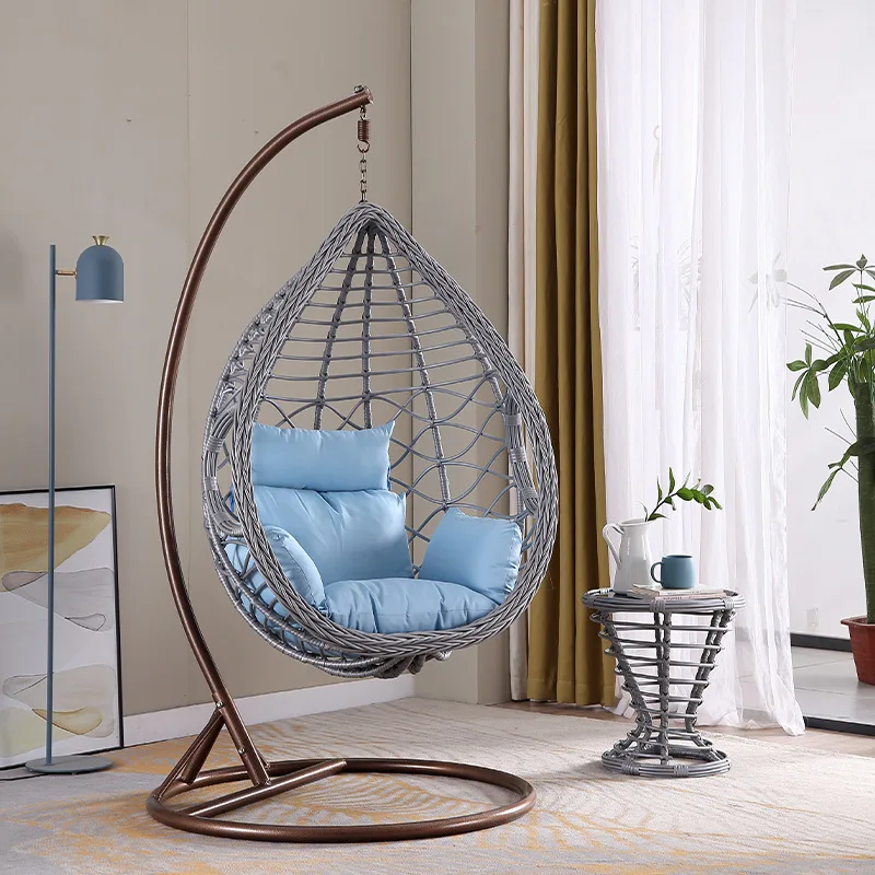 Durable Shaped Rattan Hanging Chair for Patio Garden Workshop