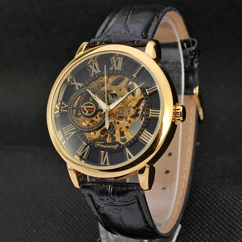 

Hot selling mechanical men's watch manual mechanical watch FORSINING hollow fashion leather leisure watch