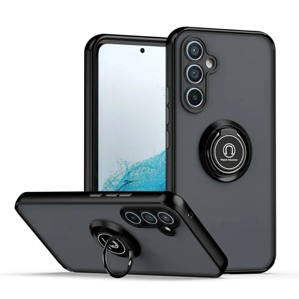 Enhanced Magnetic Ring Holder Armor Case - Frosted Hard Protective Cover