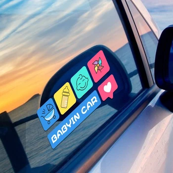 Baby in car a bordo adesivi per auto cartoni animati veicoli simpatici adorabili come una decorazione riflettente per il bagagliaio del paraurti della finestra del parabrezza