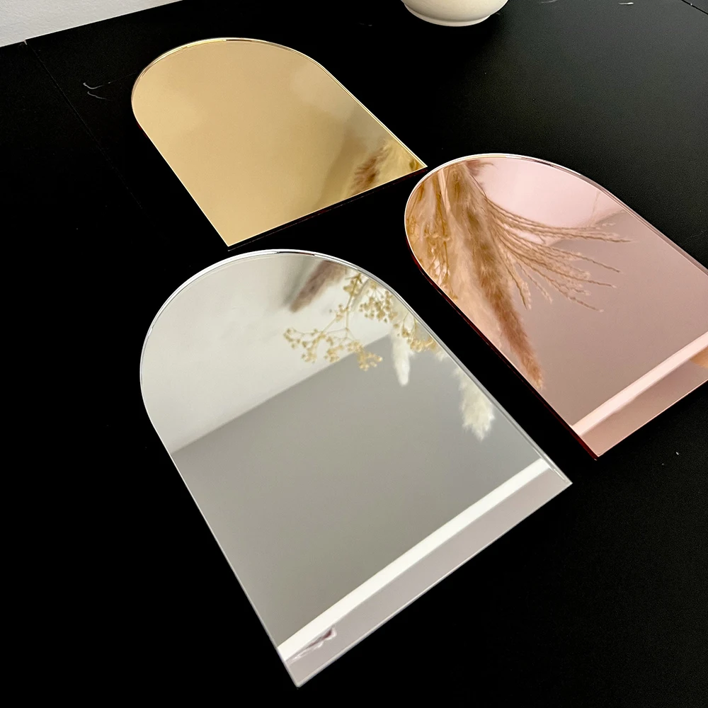 Place Card Holders Acrylic Sign Holders Arch Gold/Silver Mirror Acrylic Blank Stock Sheet Wedding Sign DIY Table Number Card Display Project Craft Photography Board