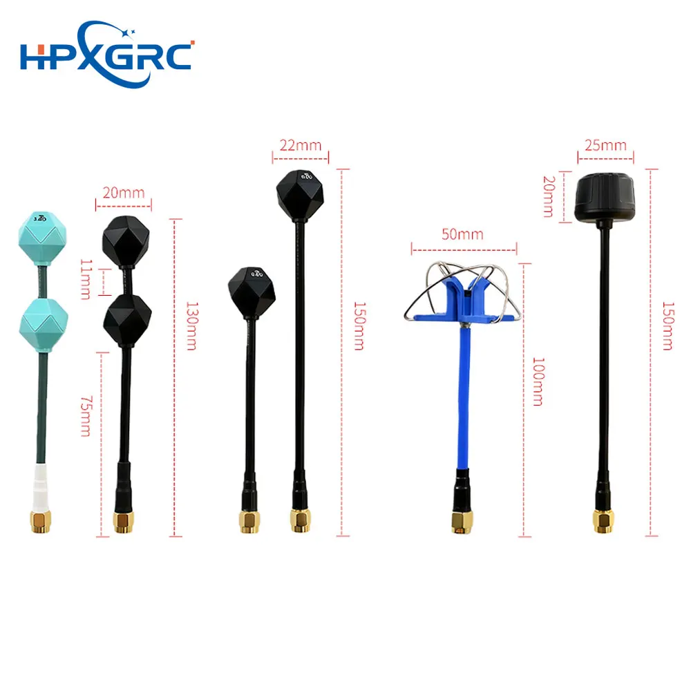 Antenne FPV 4.9G/5.8G RHCP RPSMA/SMA pour Drone VTX VRX