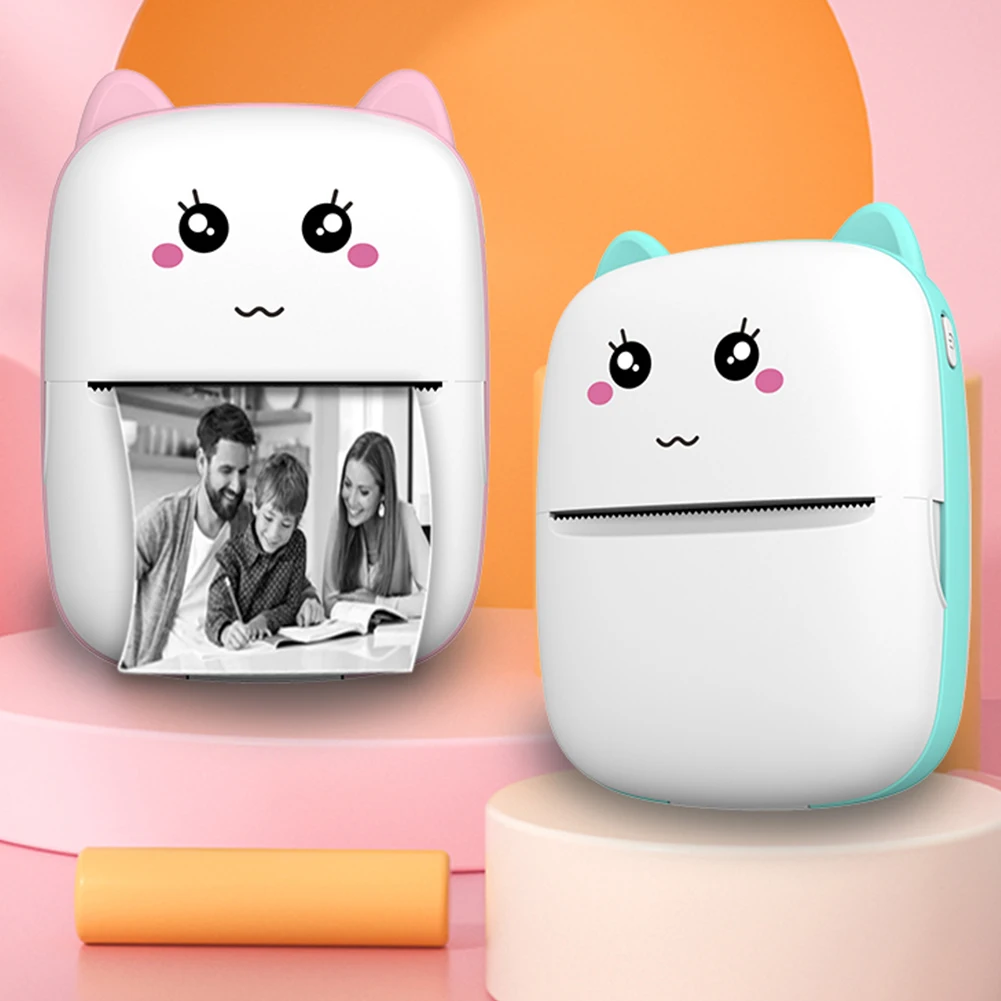 블루투스 호환 사진 열전사 프린터, 200dpi 라벨 메이커, USB 충전식 스마트 포켓 프린터, 메모 잘못된 질문 인쇄