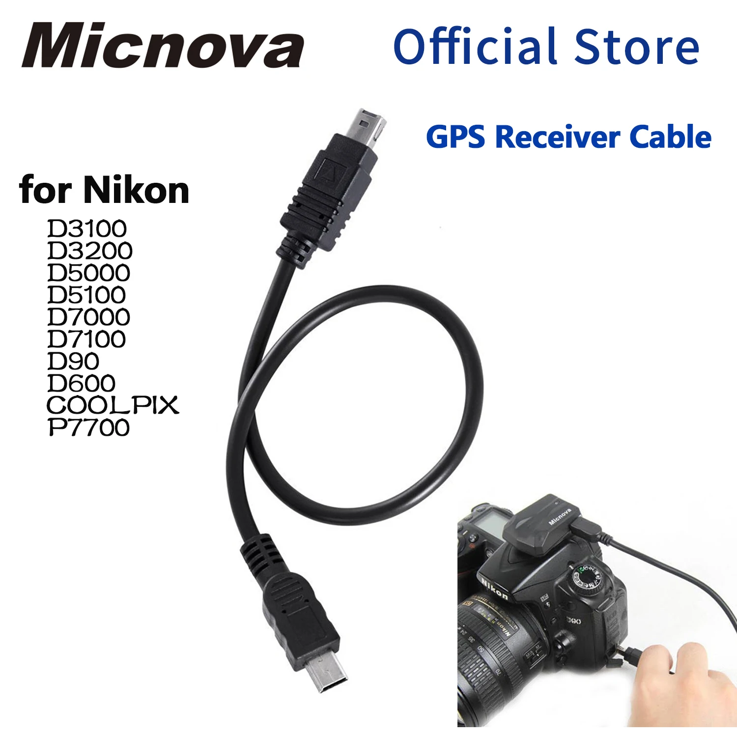 Micnova GPSN3 Cable for Camera GPS for Nikon D3100 D3200 D5000 D5100