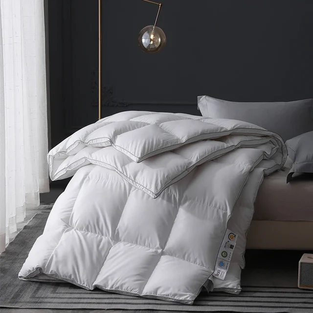 Couette ultra-moelleux en duvet d'oie blanc pur 95% Couette - Tissu chiffré de qualité supérieure, silencieux et chaleur confortable, King Size 6