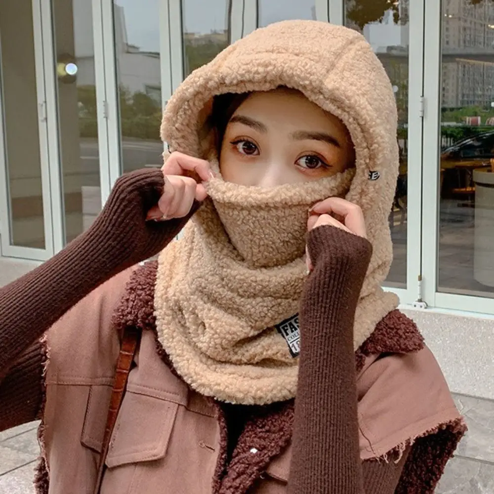 

Face Neck Protection Headgear Hat Quality Windproof Keep Warm Hat Scarf Cold Proof With Neck Collar Mask Beanies Women