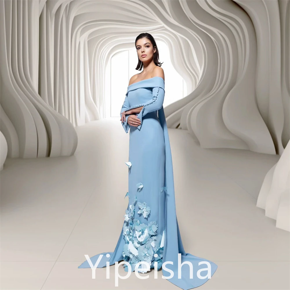 Yipeisha-Robe de Rhen satin, gaine à épaules dénudées, fleur de soirée, longueur au sol, exquise et élégante, Watteau personnalisé