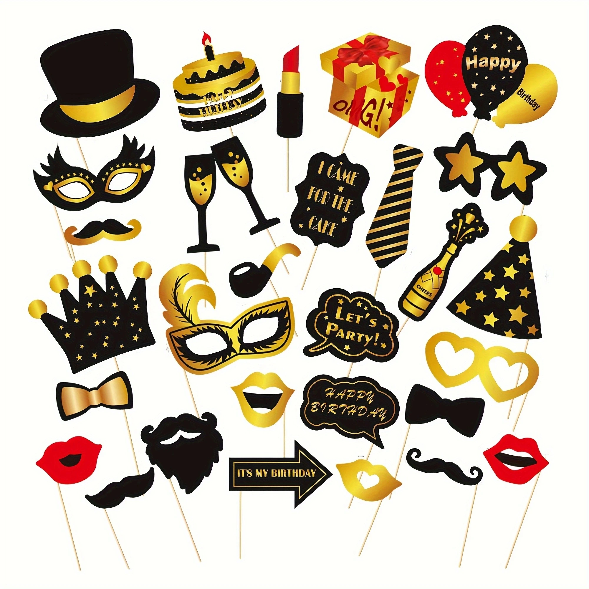 30pcs 40th universal birthday photo props birthday party props set party decoration photo supplies