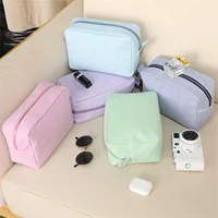 Seersucker Cosmetic Bag For Women Storage Makeup Bags Embroidery Toiletry Bag Bridesmaid Gift 1