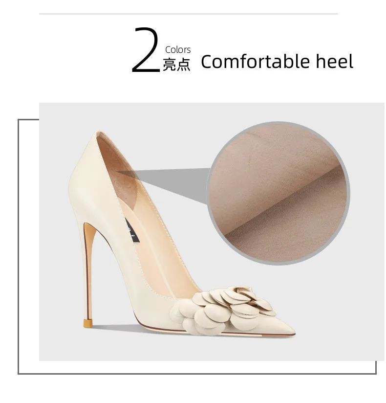 2026 New Brand Classic Pointed Women's High Heels Big Flower Women's Shoes Fashion and Comfortable Office High Heels