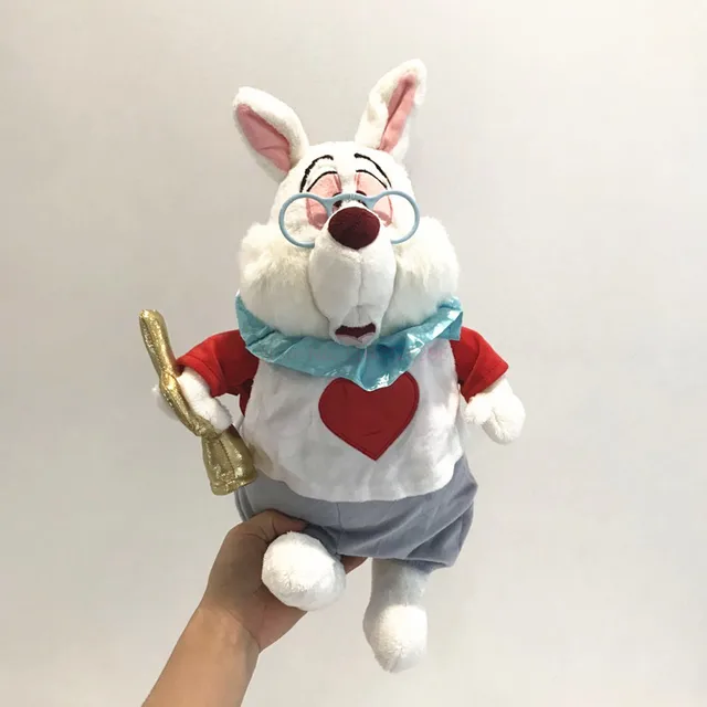 35cm Original Disney Alice in Wonderland White Rabbit Cartoon Cute Stuffed  Plush Toy Doll Children Birthday Stuffed Bunny Large