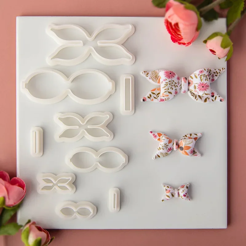 Polymer Clay Cutter 2Pcs/3Pcs Set Bows Shaped Polymer Clay Earring Cutters Dangle Bowknot Clay Molds DIY Pendant Hair Clip Handmade Making