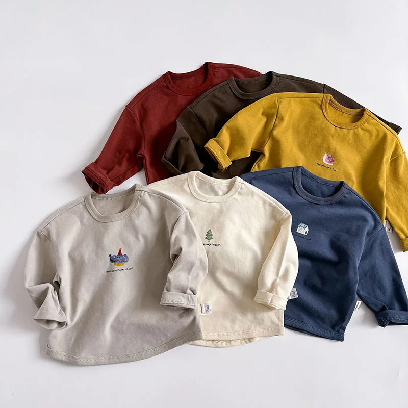 Kids Thin Cartoon T Shirt Girls Outwear Tops