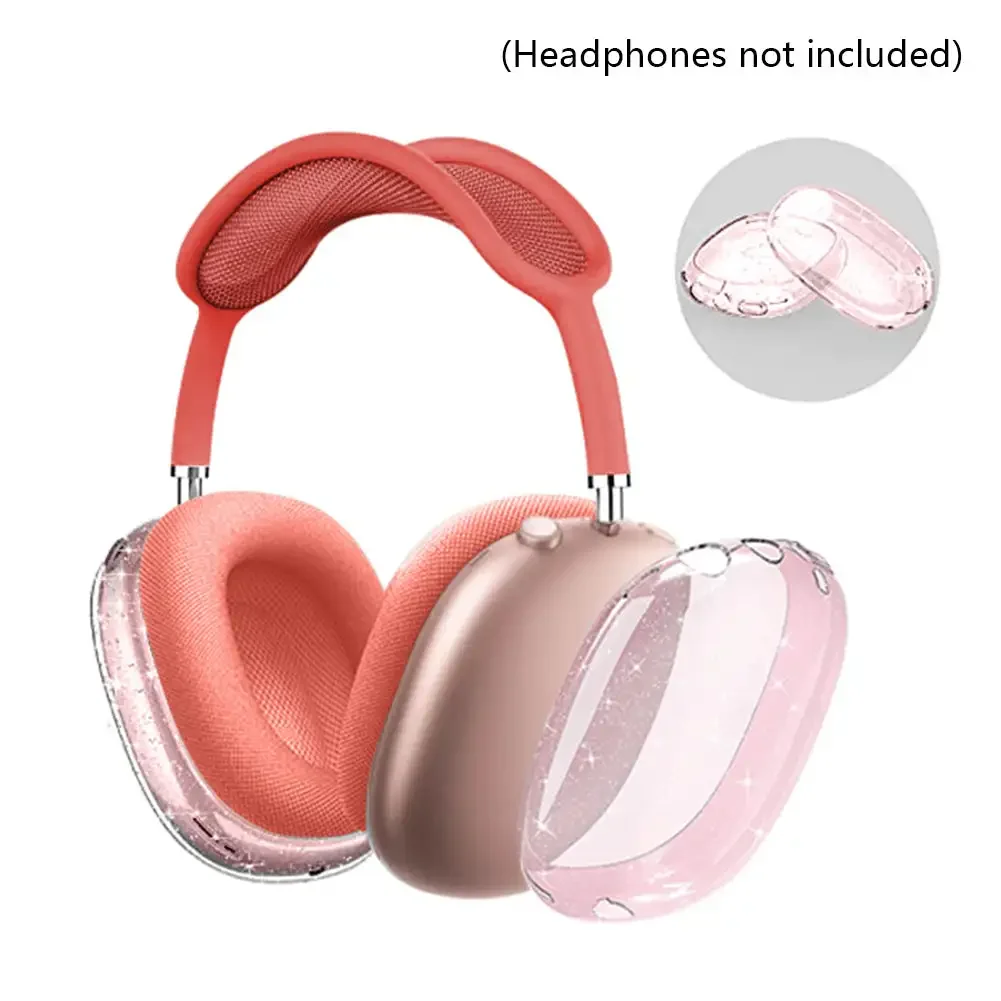 2024 Glitter Aesthetic Transparent Anti-Fall Dust-Proof Headphone Cover