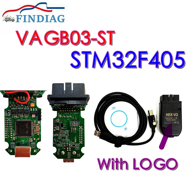 

For AUDI VAG COM HEX V2 V23.3.1 New models and features supporting for VAG COM Car Diagnostic Tool OBD2 Scanner STM Chip