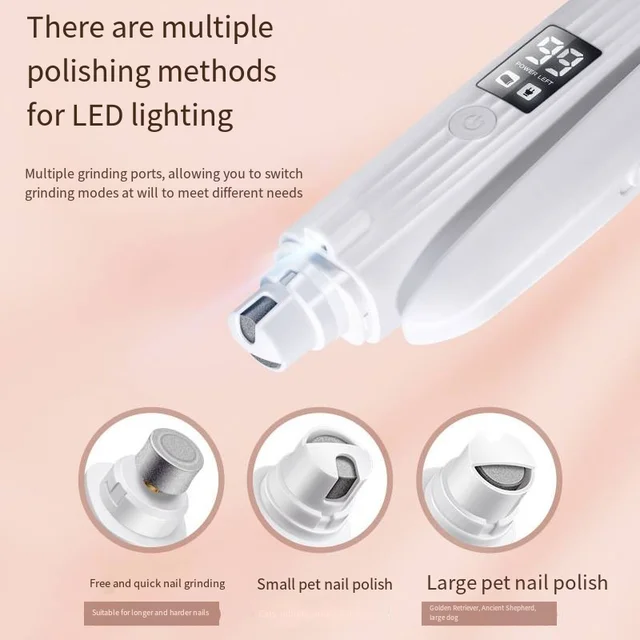 Pet Nail Clipper Trimmer with LED Light USB Rechargeable Electric Nail Clipper Display Nail Grinder Prevent Injury Low Noise 4