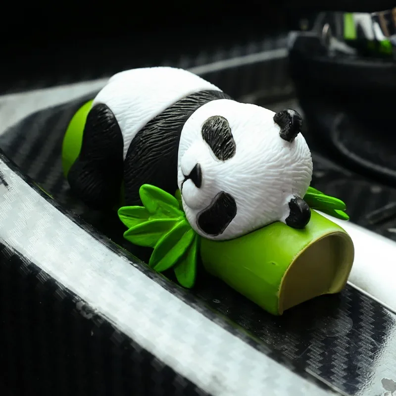 Cute Panda Design Car Console Ornaments Microlandscape Office Desk Small Landscape Office Home Decoration Crafts Model