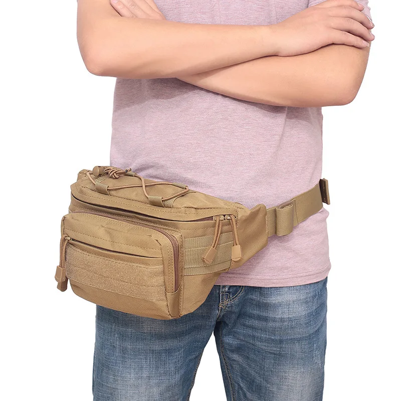 Tactical Fanny Pack Waist Bag Hip Belt Bumbag Utility Bags for Outdoor Hiking Climbing Fishing with U.S Patch 5