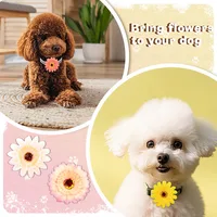 20PCS Pet Bow Tie Movable Sunflower Dog Collar Summer Fashion Handmade Elastic Collar For Dogs and Cats Pet Grooming Accessories 2