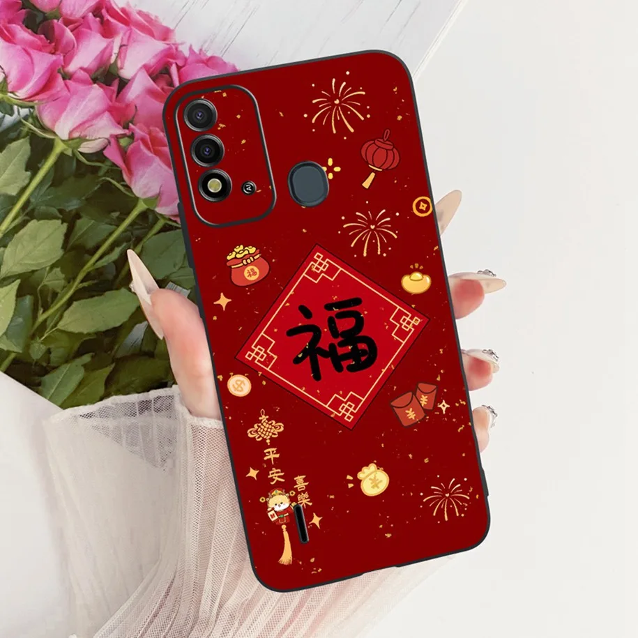 Elegant Flower & Butterfly Soft Black Silicone Phone Case