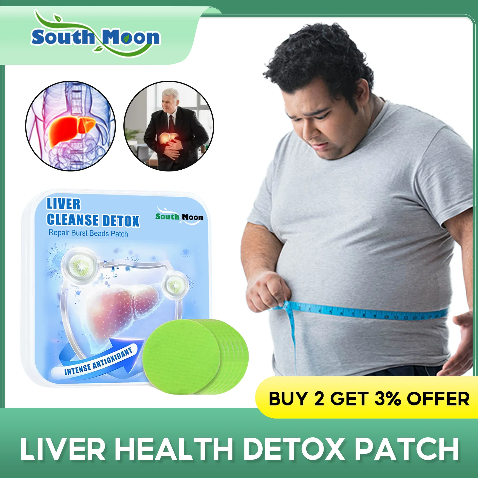 Liver Detox Sticker Cleansing Improves Digestive Relief Fatigue Stress