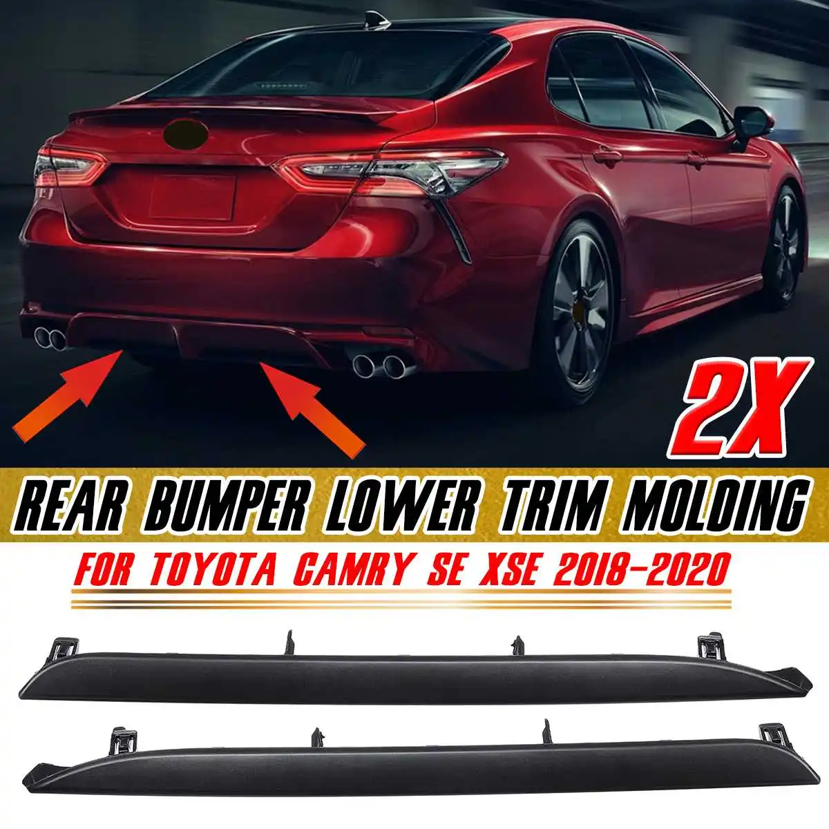 

Левый + правый Автомобильный задний бампер, диффузор, спойлер для Toyota для Camry SE XSE 2018-2020, защита заднего бампера, разветвители, комплект кузова