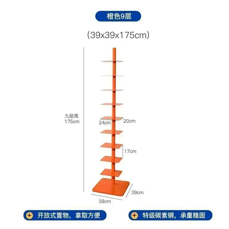 Black White 11 Tier Floor Standing Metal Vertical Bookshelf Bookcase Creative Designer Rotating Invisible Spiral Bookshelf Shelf