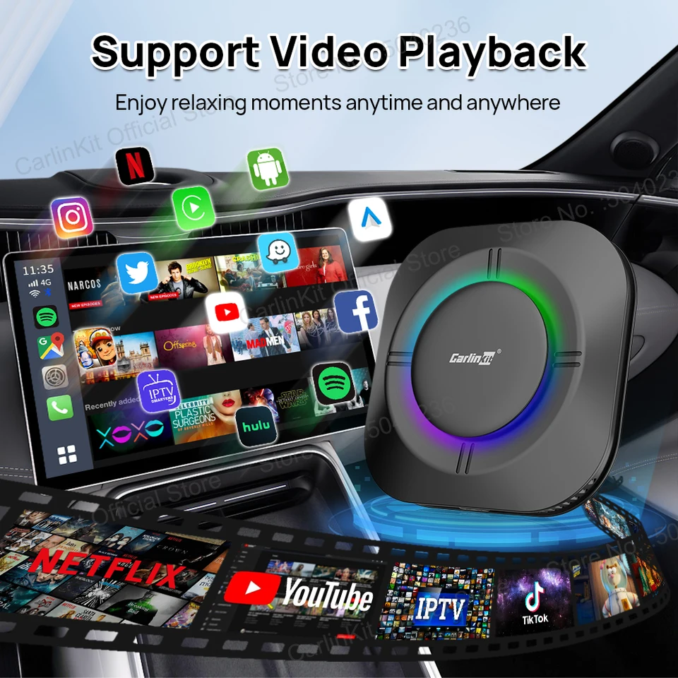 2025 NEW CarPlay AI Box LED Android 13 SM6115 8-Core CPU 5G WiFi