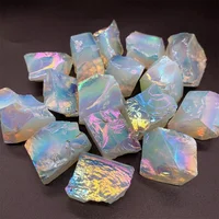 1PC Aura Opalite Crystal Electroplated Glitter Raw Stone Mineral Specimen Home Decoration Reiki Healing Gift 1