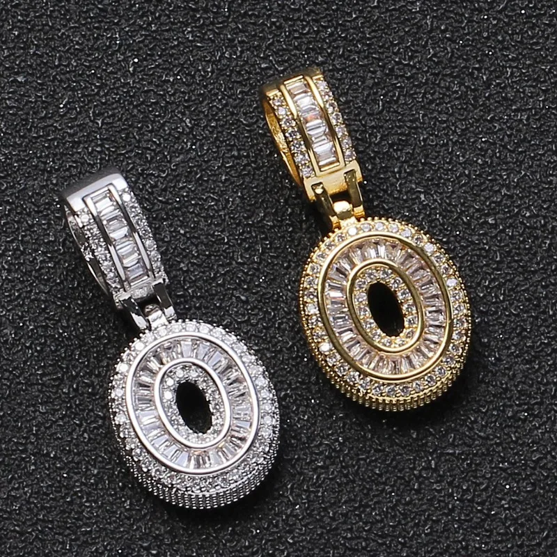 

European and American Fashion New Hip Hop Set Zircon Trend Personalized 26 English Letter Pendant Necklace Wholesale Gift