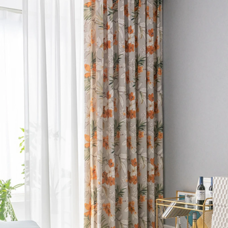 

French Romantic Curtains for Living Dining Room Bedroom Flower Boundary Modern Simple Pretty Print Design Villa Balcony Custom