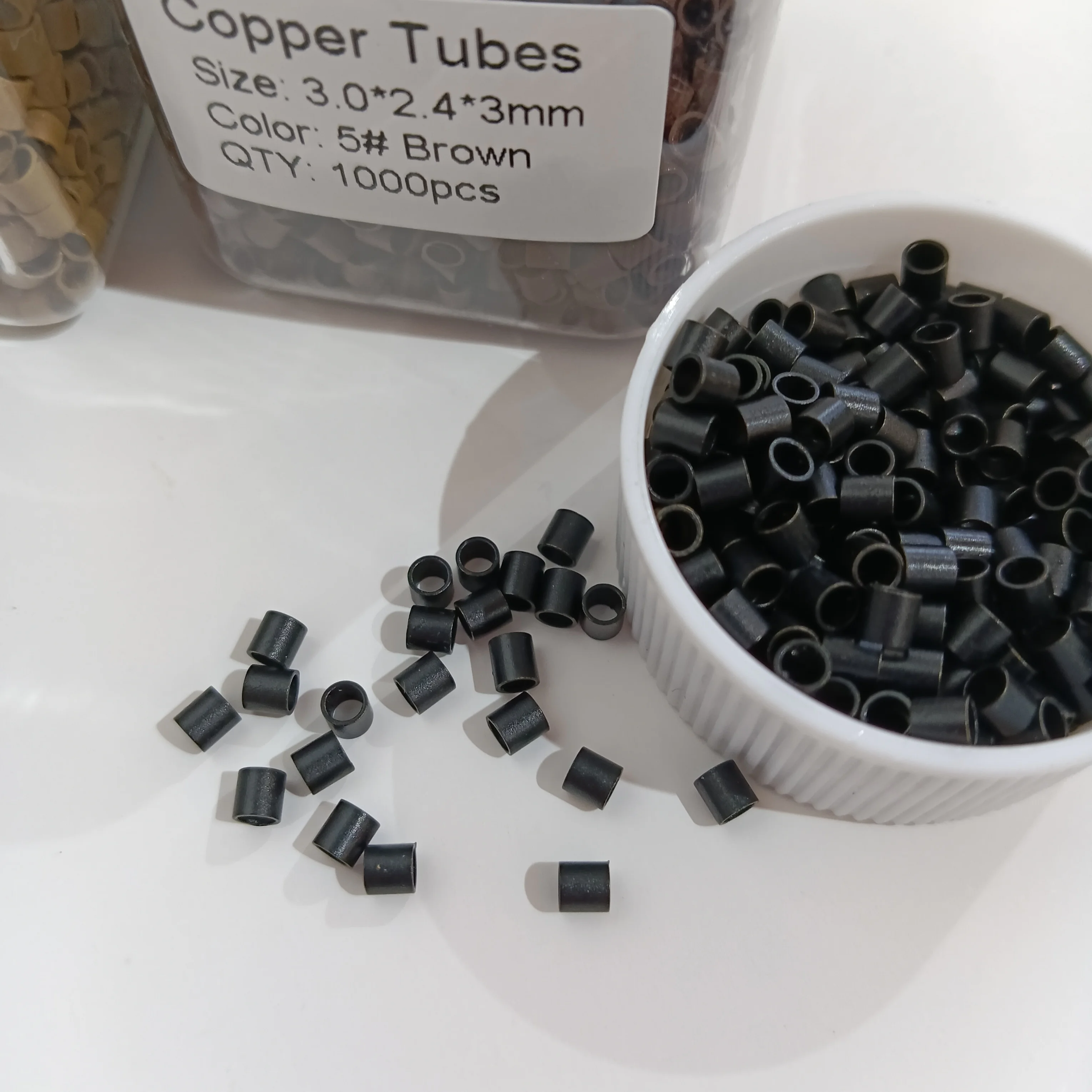 Haarverlängerungsperlen Mit Silikon – 5 Mm, Schwarz, 1000 Stück, Für Micro-Ring-Methode