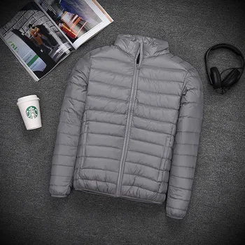 New Hot Sale Of The Season Men's down Cotton Jacket Lightweight Short Stylish Urban Fashion Polyester Fiber Filled Zipper Clo...