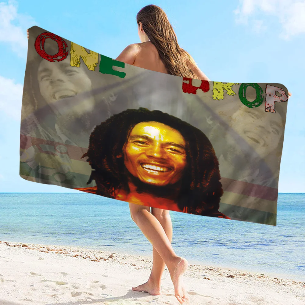 Bob Marley Reggae Music Jamaican Style Towel Microfiber Beach Towel Absorbent Quick dry Soft Yoga Swimming Resort Mountain