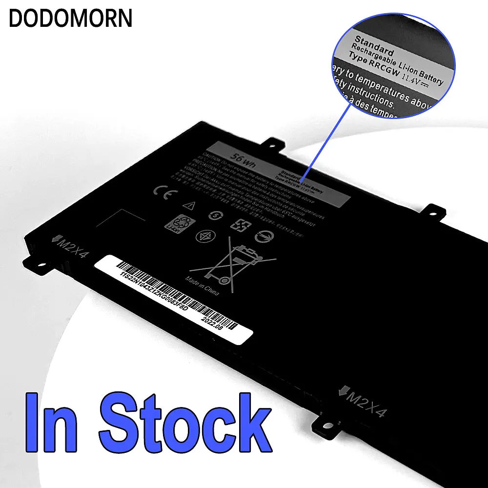 Dodomorn Rrcgw Bateria do Portátil para Dell Precision 5510 Xps 15 9550 4gvgh M7r96 62mjv Baterias do Caderno 56wh 4912mah 11.4v - Imagem 2