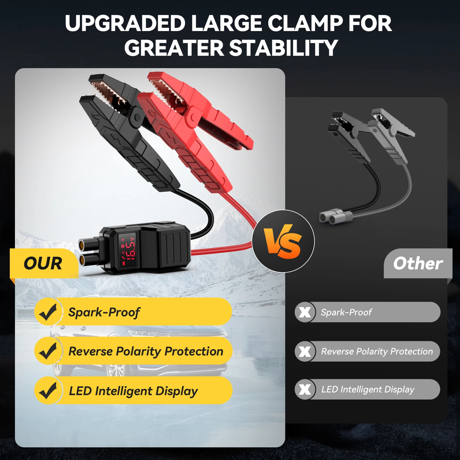 5000A Car Jump Starter Portable Power Bank Car Booster for 10L Diesel Auto Safety Hammer Emergency Starting Device
