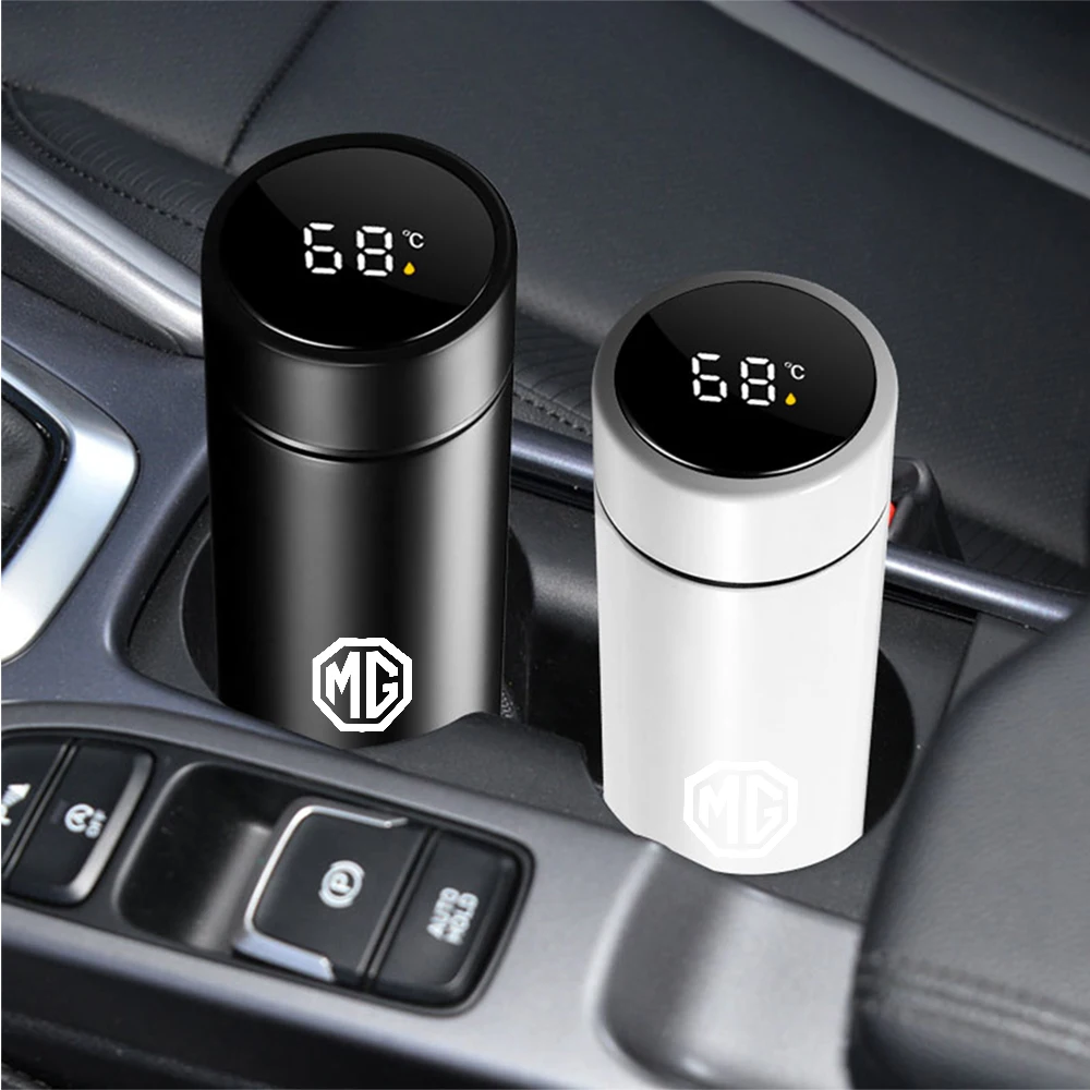 Car 500ml Smart Thermo Mug Drink Flask Temperature Display For MG ZS 5 7 6 Cyberster MG4 EV ES5 HS ONE GT GS MG3 EZS 3SW Scorpio
