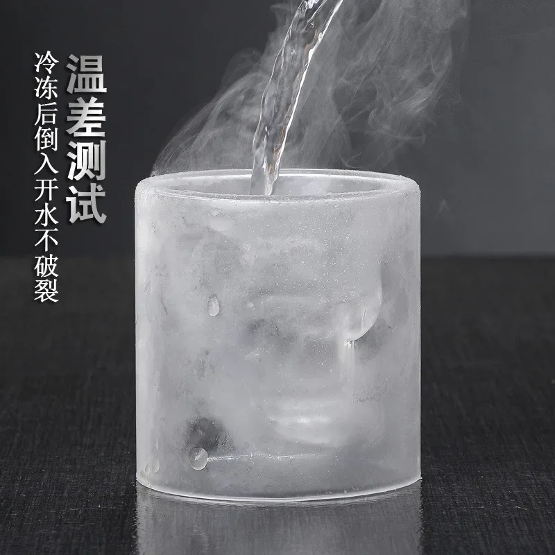 Double-layered Transparent Skull Head Coffee Mug Crystal Glass Cup for Home Bar Club Whiskey Tequila Wine Vodka and Beer Wine whiskey glass glass drinkware