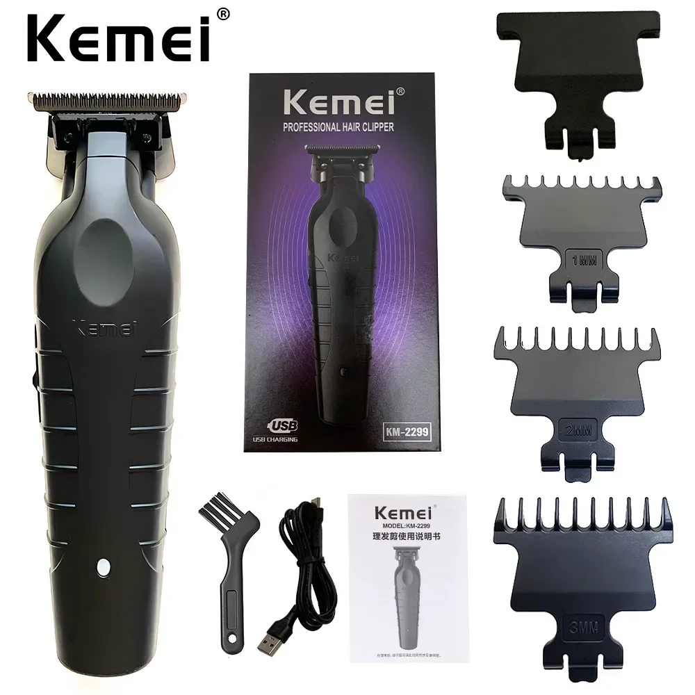 Kemei 2299 Barber Cordless Hair Trimmer 0Mm Zero Gapped Carving Clipper Detailer Macchina Da Taglio Elettrica Professionale