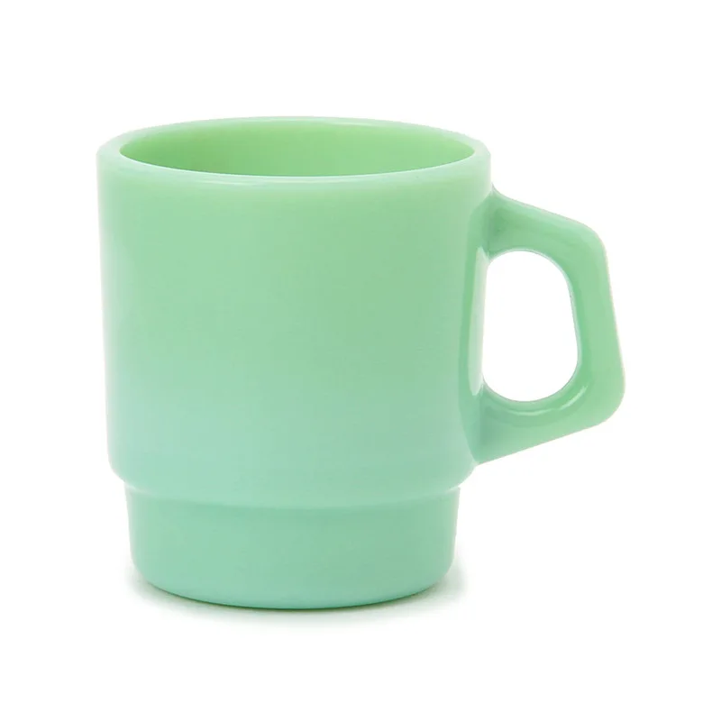 High color ins milk glass high temperature resistant glass cup jade porcelain mugs stackable coffee cup milk glass cup heat resistant coffee glass cup heat resistant glass cup glass water cup