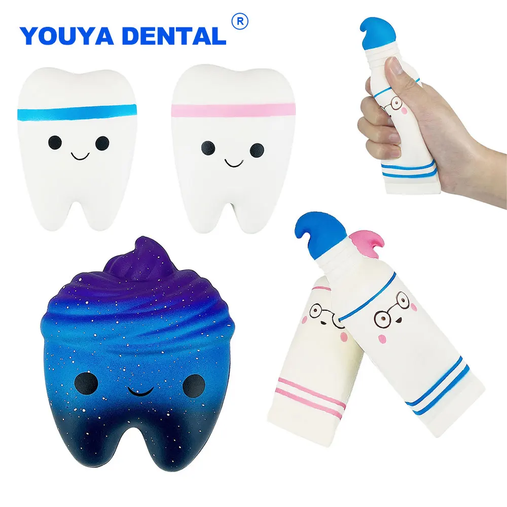 

Dental Toothpaste Teeth Shape Slow Rising Squeeze Toy Slow Rebound Sensory Fidget Toys Hand Spinner Dentistry Children Clinic